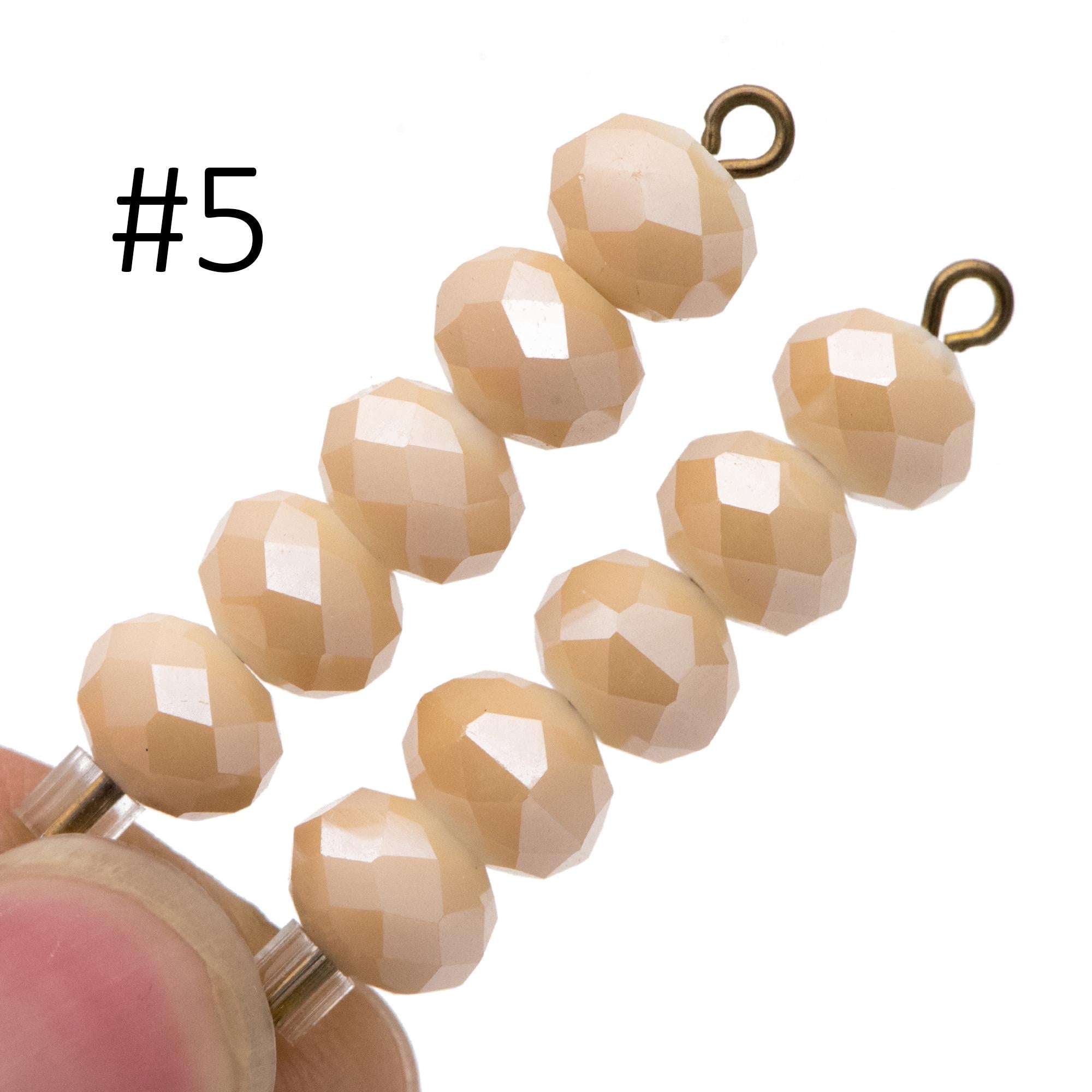65 beads- Faceted Glass Crystal Rondelle Beads,6x8mm (BZ08)